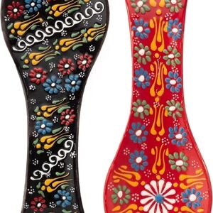 Elegant Ceramic Spoon Rest for Kitchen Counter & Stove Top - Large Spoon Holder